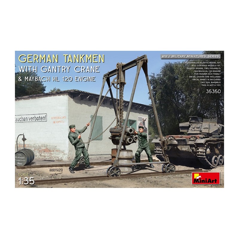 German Tankmen with Gantry Crane & Maybach HL 120 Engine 1/35 - Miniart