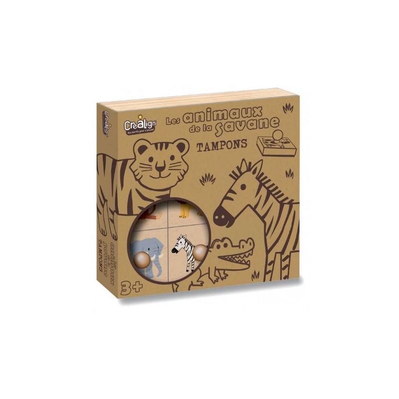 Coffret tampons Etui "Animaux de la Savane" - Crealign