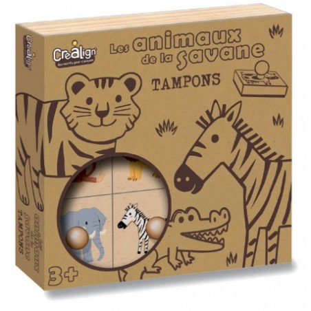 Coffret tampons Etui "Animaux de la Savane" - Crealign