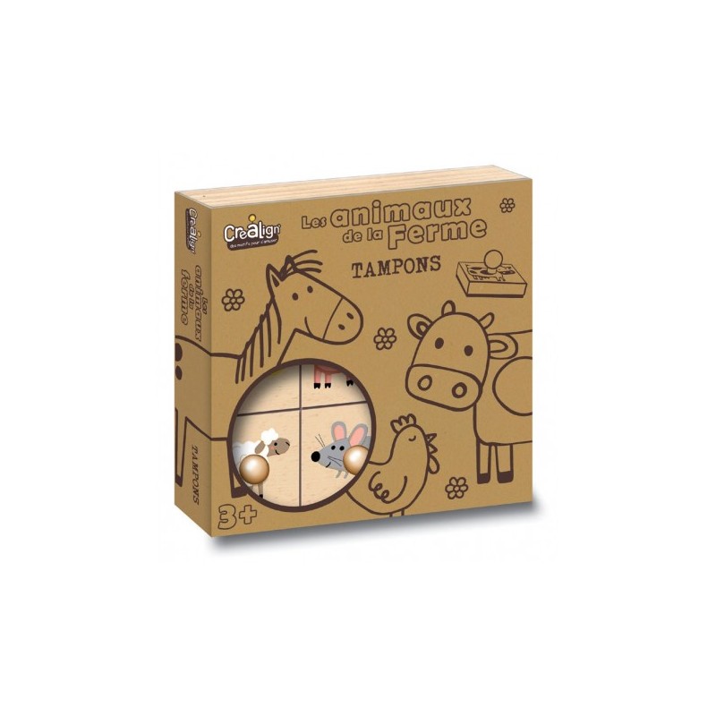 Coffret tampons Etui "Animaux de la Ferme" - Crealign