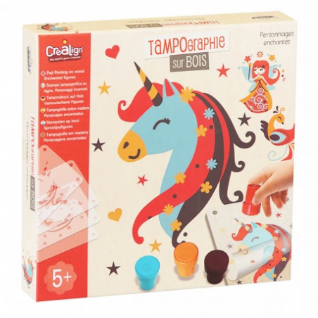 Tampographie sur bois Personnages Enchantés - Crealign