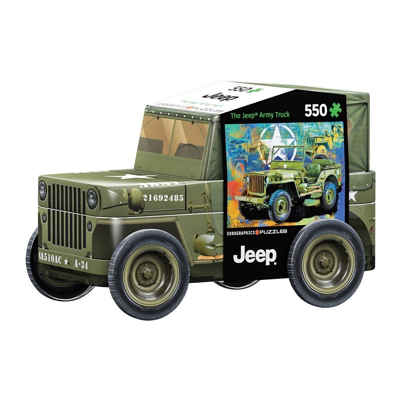 Puzzle 550p Boîte métal Jeep Army - Eurographics