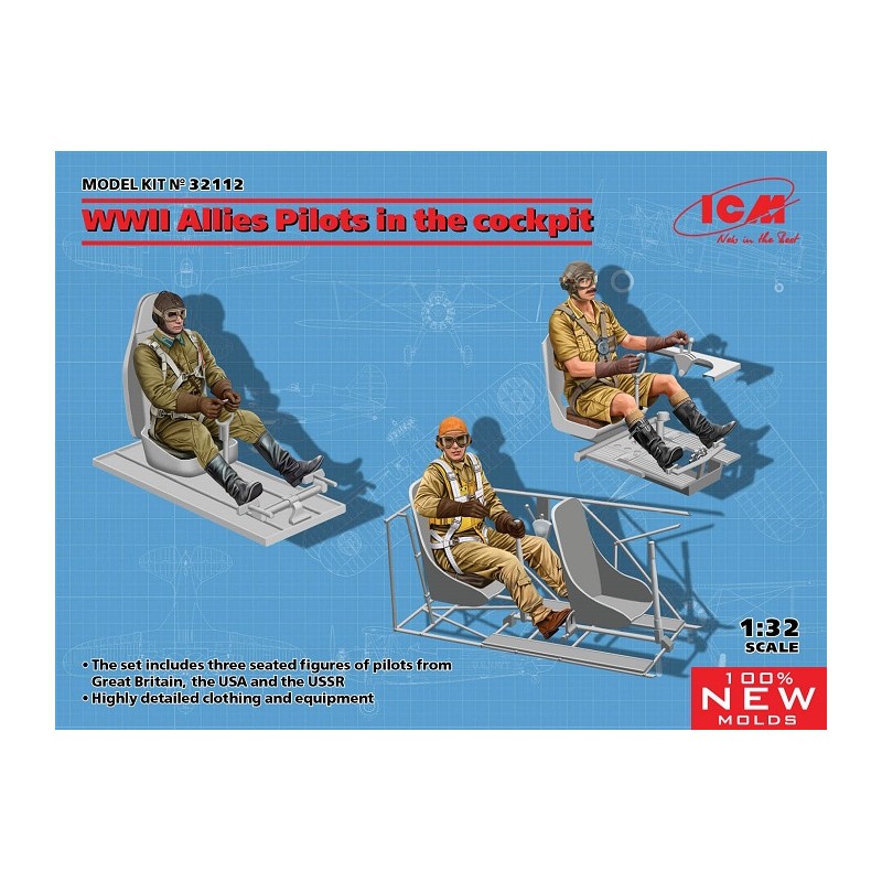 WWII Allies Pilots in the cockpit 1/32 - ICM