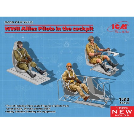 WWII Allies Pilots in the cockpit 1/32 - ICM