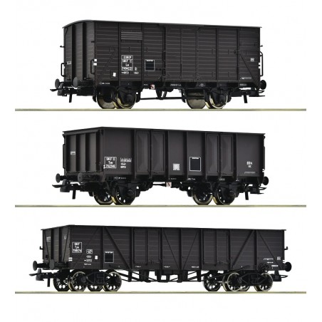 Coffret 3 Wagons marchandises SNCF HO - Roco