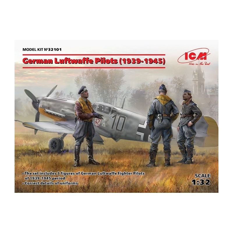 German Luftwaffe Pilots (1939-1945), 3 figures 1/32 - ICM