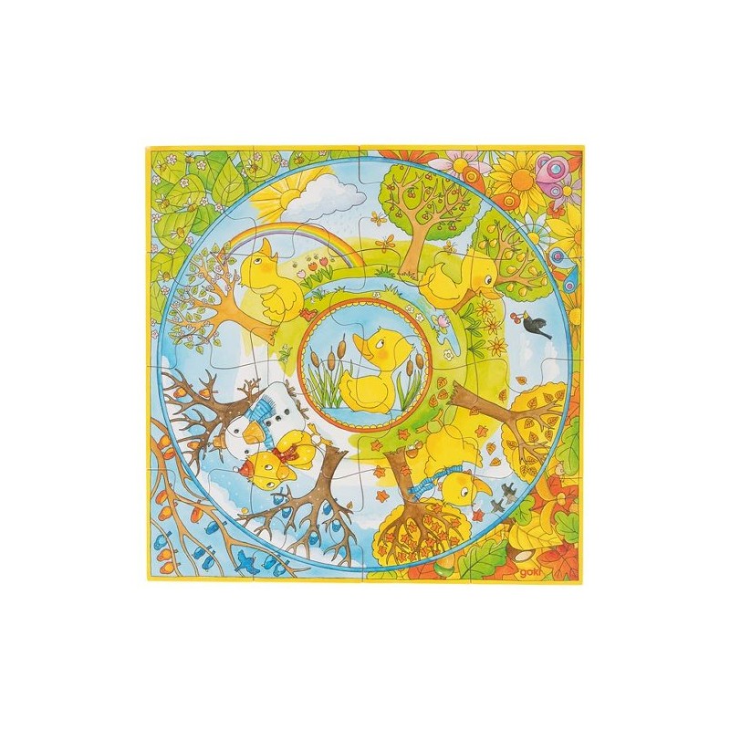 Puzzle XXL 16p - une année avec le petit canard - Goki