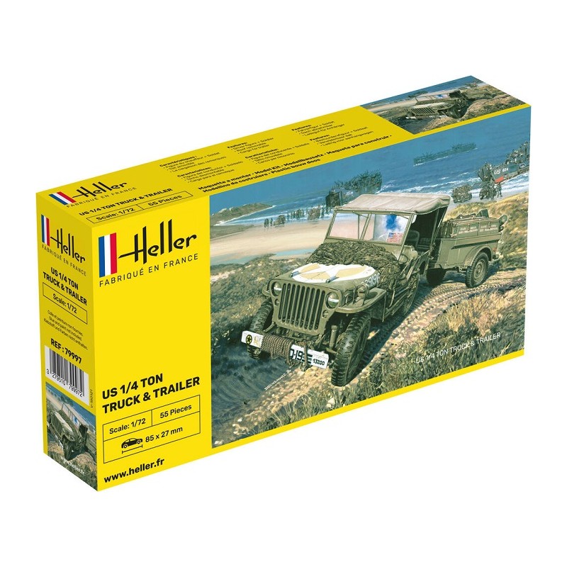 US 1/4 Ton Truck & Trailer 1/72 - Heller