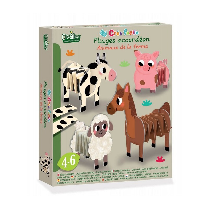 Créa facile, Pliages accordéons "Animaux de la ferme" - Crealign