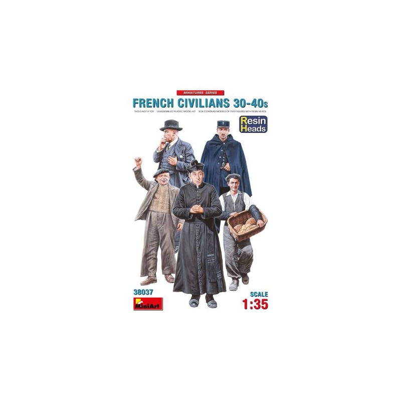 French Civilians 1930-40 Resin Heads 1/35 - Mini Art