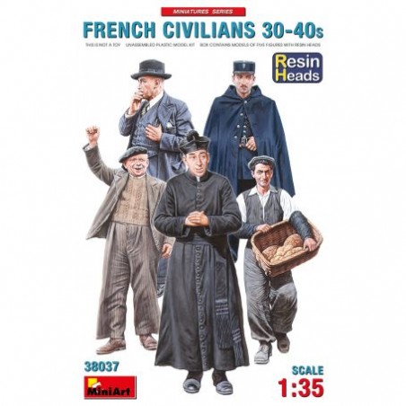 French Civilians 1930-40 Resin Heads 1/35 - Mini Art