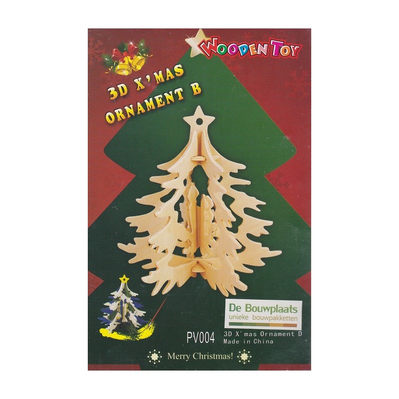 Kit de construction décorations de Noël en bois - Sapin