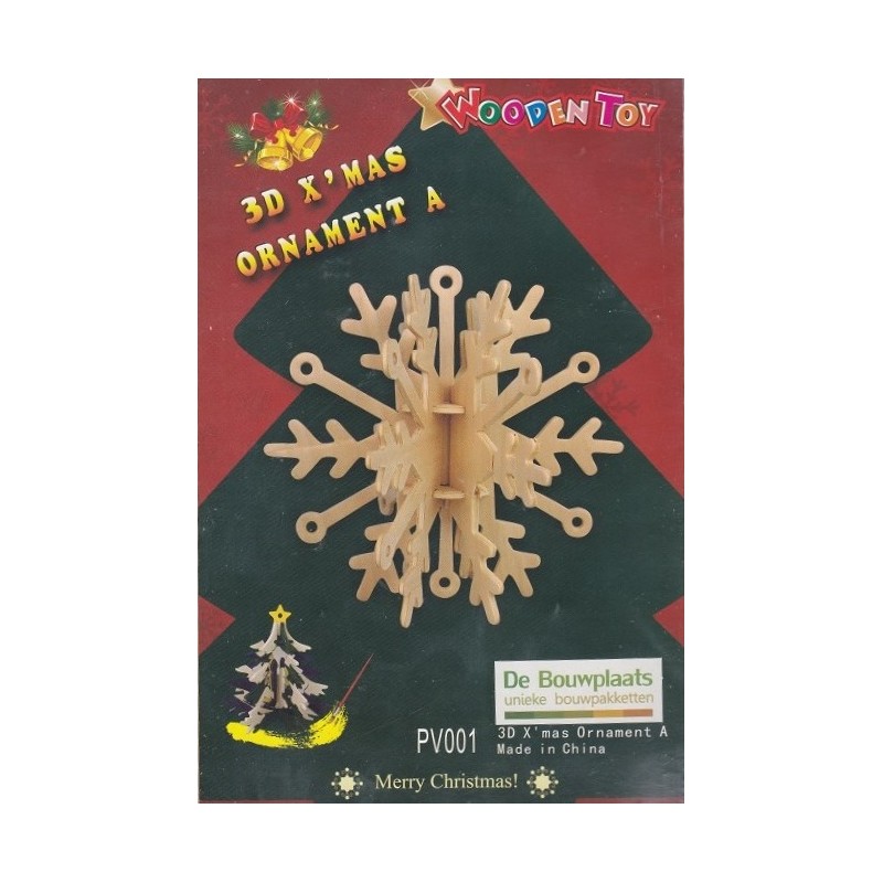 Kit de construction décorations de Noël en bois - Flocon de Neige