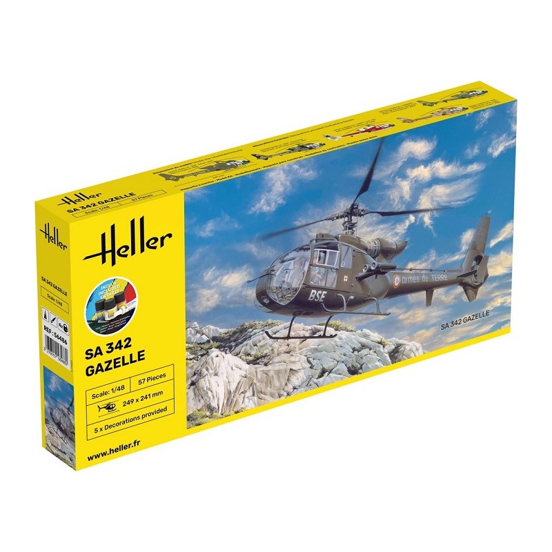 Starter Kit SA 342 Gazelle 1/48 - Heller