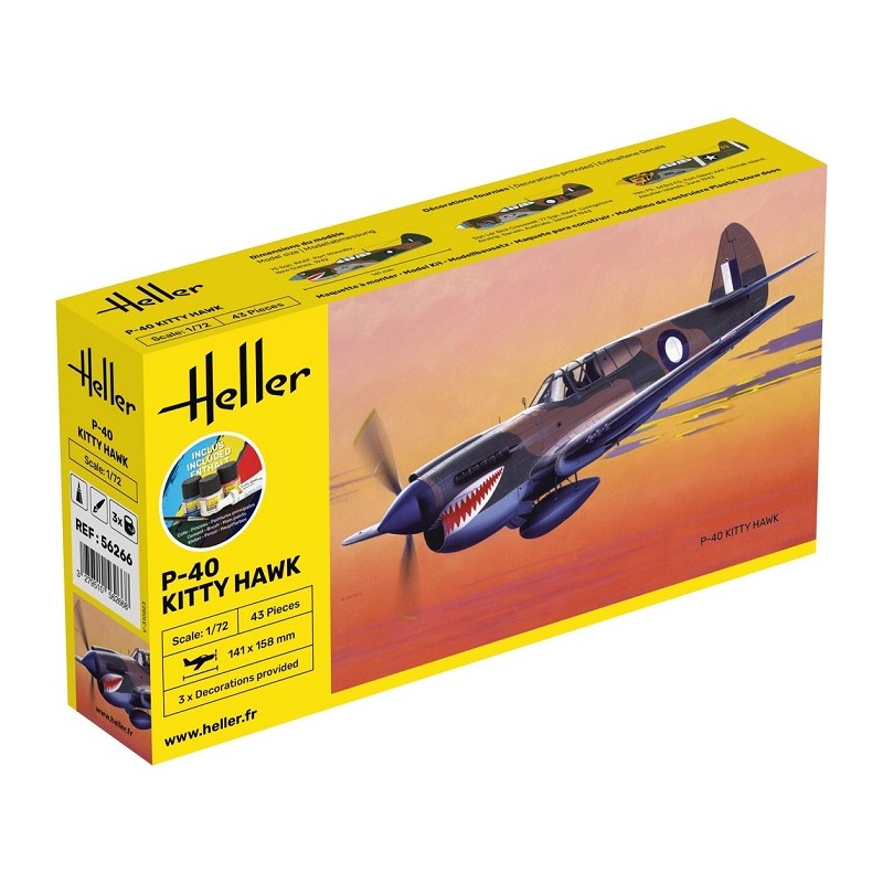 Starter Kit P-40 Kitty Hawk 1/72 - Heller