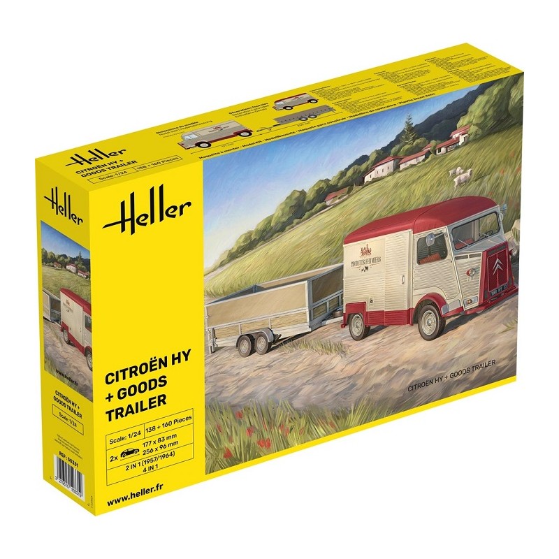 Citroen HY + Goods Trailer 1/24 - Heller
