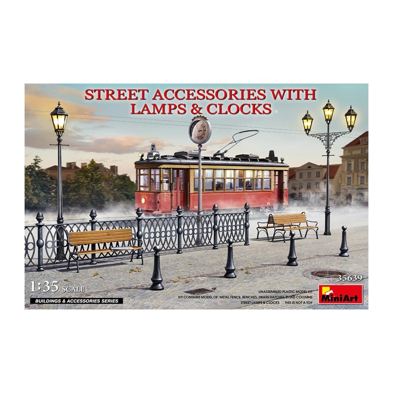 Street Accessories With Lamps and Clocks 1/35 - Miniart