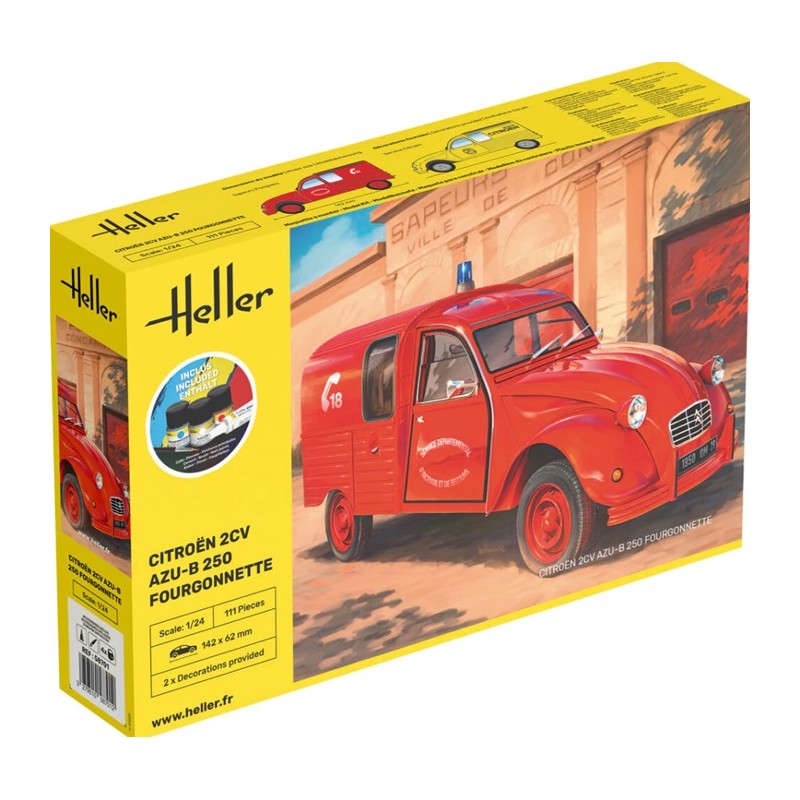 Starter Kit Citroen 2CV AZU-B 250 Fourgonnette 1/24 - Heller