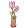 Fleur en bois Tulipe Rose - Robotime