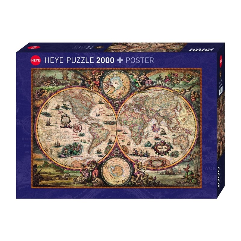 Rajko Zigic - Map Art - Vintage World - Heye