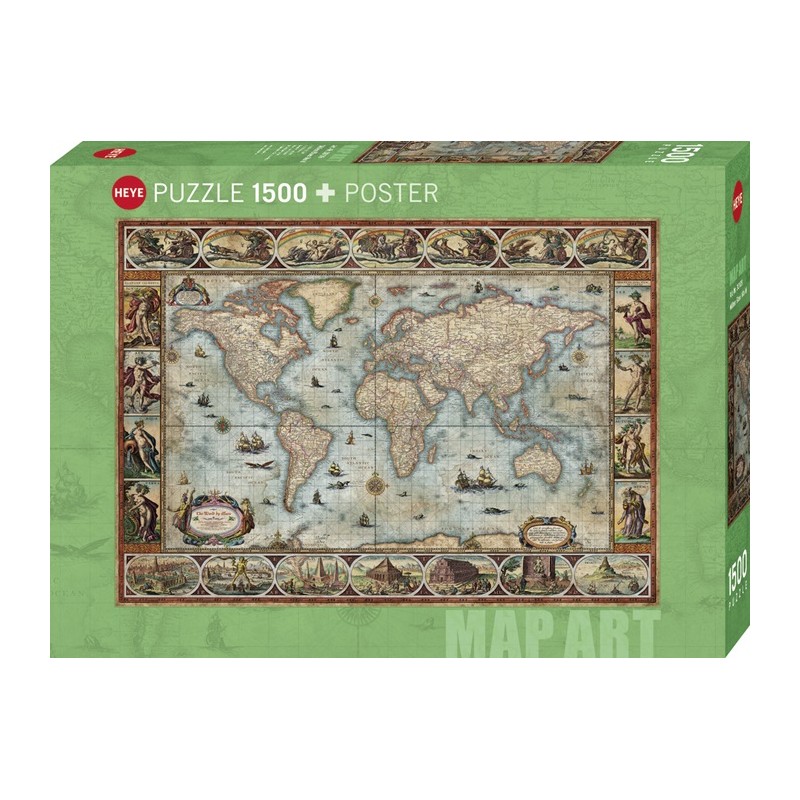 Puzzle 1500p Willem Blaeu World - Heye