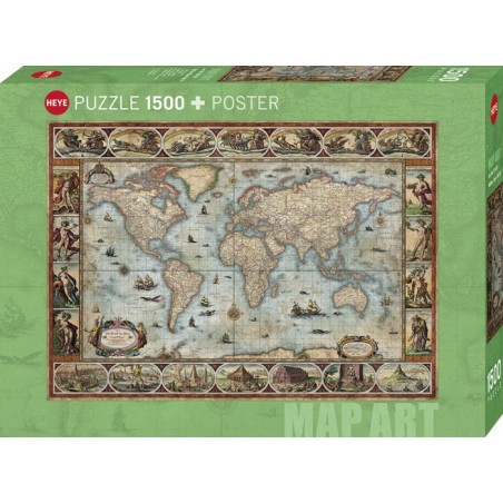 Puzzle 1500p Willem Blaeu World - Heye