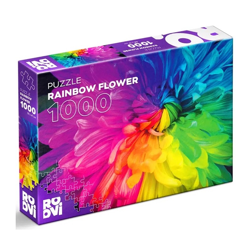 Puzzle 1000p Rainbow Flower - Roovi