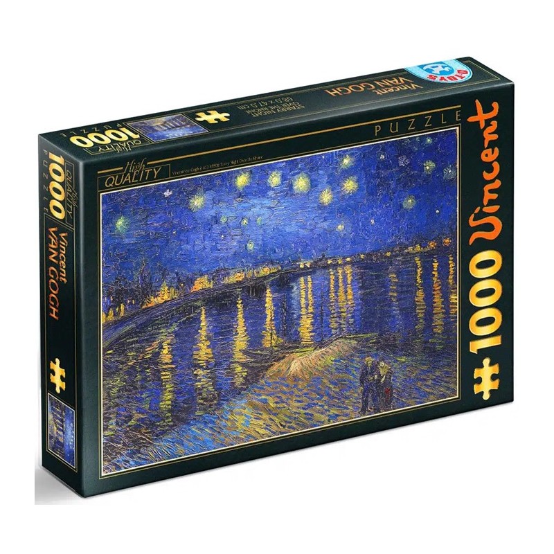 Puzzle 1000p Van Gogh - Nuit Etoilée sur le Rhône - D-Toys