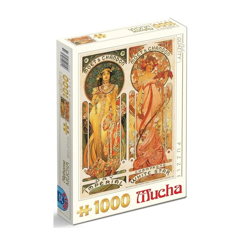 Puzzle 1000p Mucha - Moët & Chandon – Imperial and White Star - Dtoys