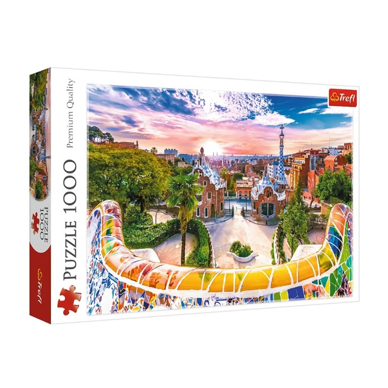 Puzzle 1000p Sunset over Barcelona - Spain - Trefl