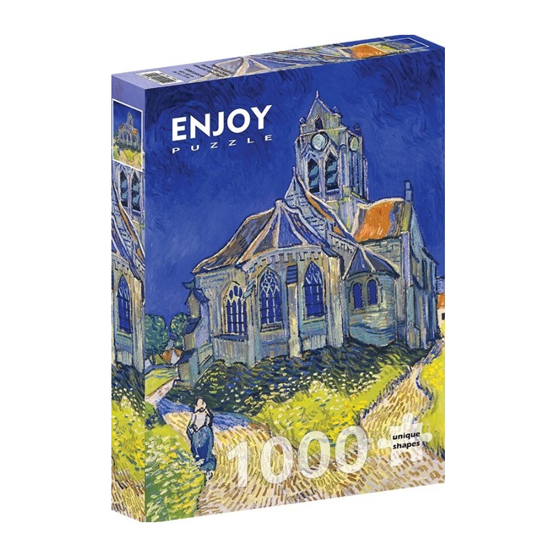Puzzle 1000p Vincent Van Gogh: The Church in Auvers-sur-Oise - EnjoyPuzzle