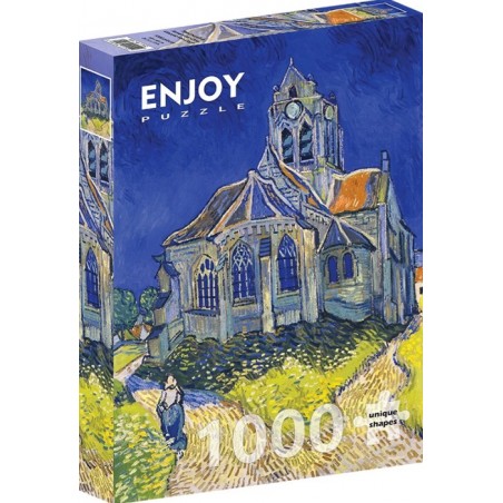 Puzzle 1000p Vincent Van Gogh: The Church in Auvers-sur-Oise - EnjoyPuzzle