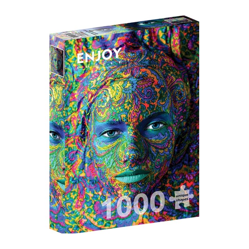 Puzzle 1000p Woman with Color Art Makeup - EnjoyPuzzle
