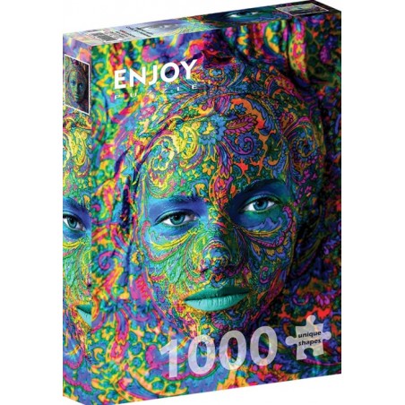 Puzzle 1000p Woman with Color Art Makeup - EnjoyPuzzle