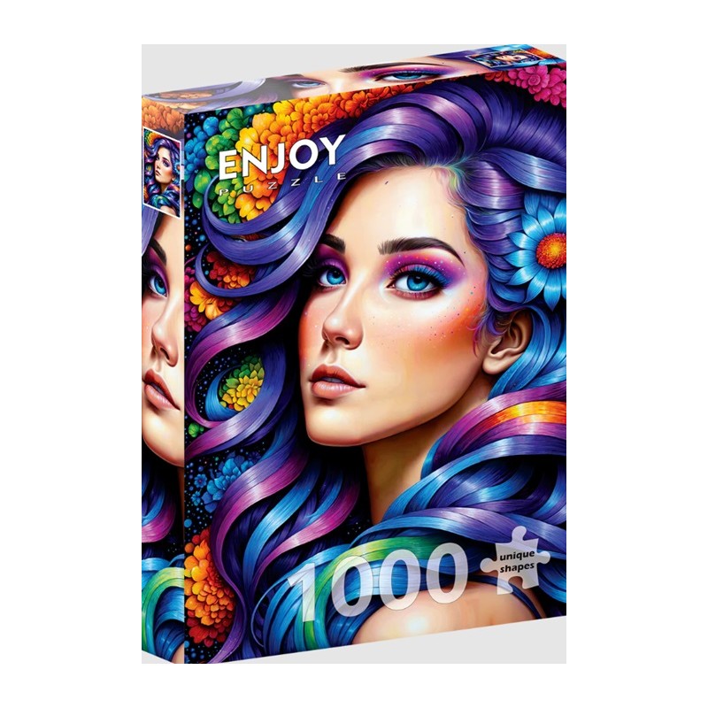 Puzzle 1000p Rainbow Flower Portrait - EnjoyPuzzle