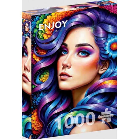 Puzzle 1000p Rainbow Flower Portrait - EnjoyPuzzle