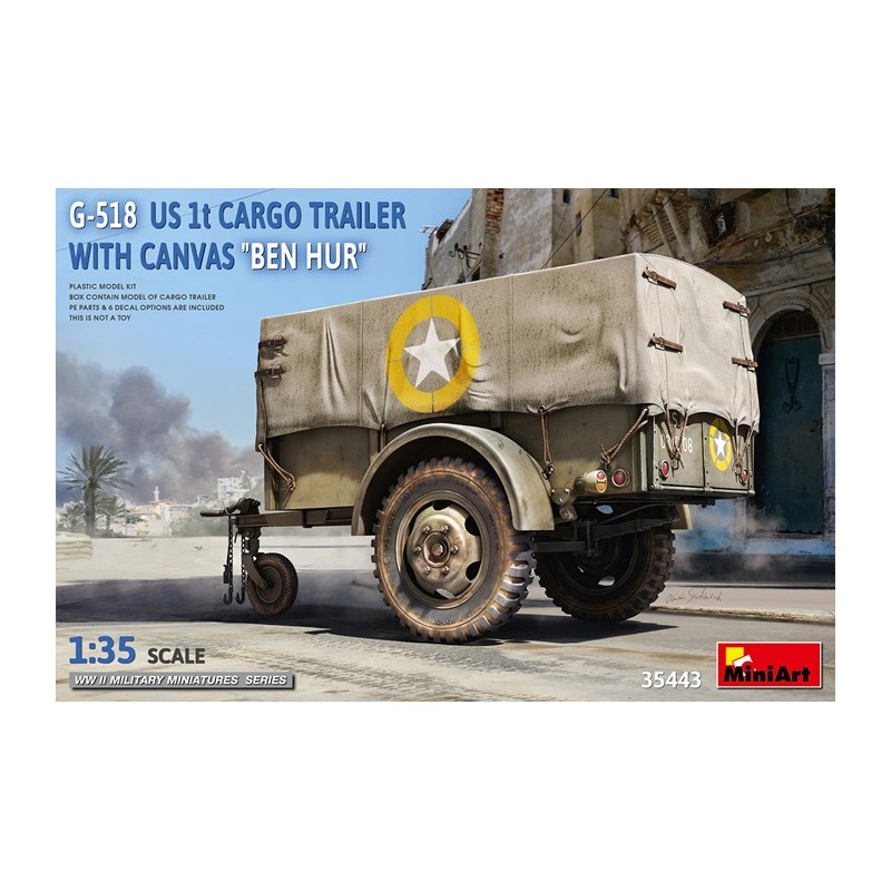 G-518 US 1t Cargo Trailer With Canvas “Ben Hur” 1/35 - MiniArt