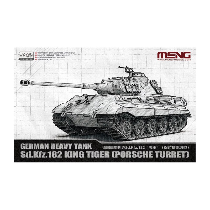 German Heavy Tank Sd.Kfz. 182 King Tiger Porsche Turret 1/72 - Meng