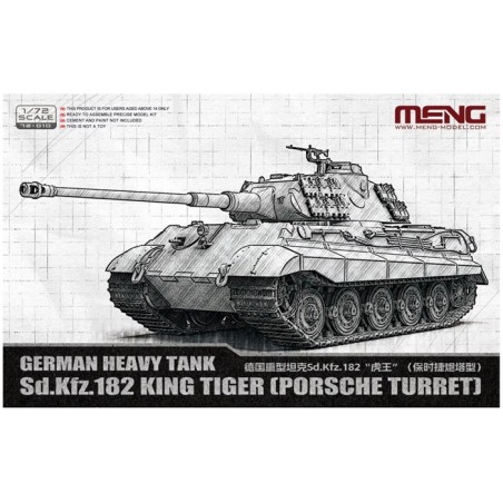 German Heavy Tank Sd.Kfz. 182 King Tiger Porsche Turret 1/72 - Meng