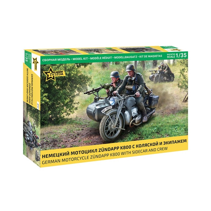 German motorcycle Zündapp K800 with sidecar and car 1/35 - Zvezda