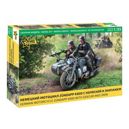 German motorcycle Zündapp K800 with sidecar and car 1/35 - Zvezda