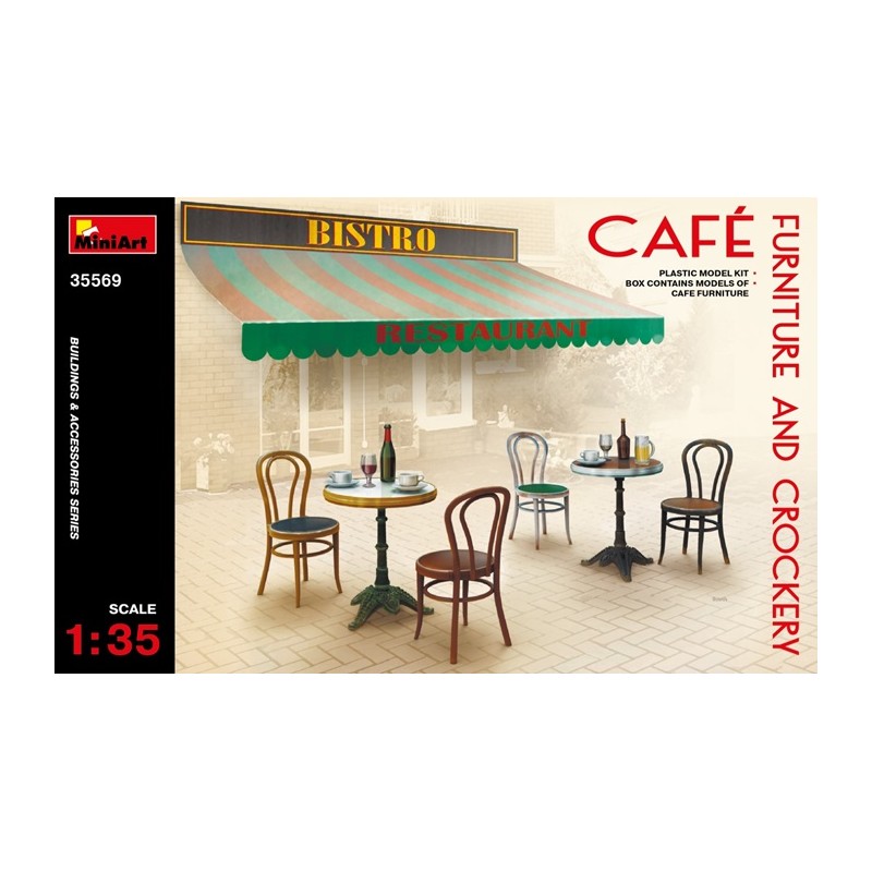 Café Furniture and Crockery 1 1/35 - Miniart