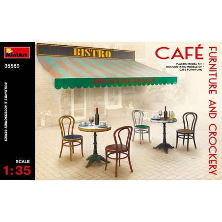 Café Furniture and Crockery 1 1/35 - Miniart