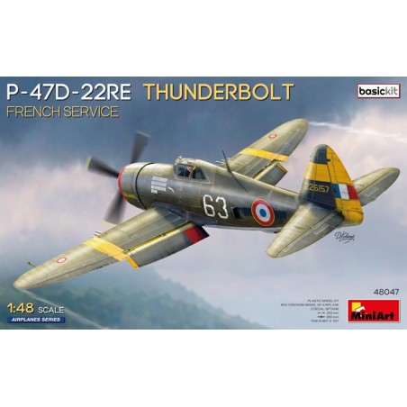 P-47D-22RE Thunderbolt French Service - Basic kit 1/48 - Miniart