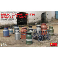 Milk Cans with Small Cart 1/35