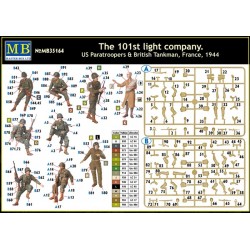 The 101st light company France US Paratroopers & British Tankman 1944 1/35 - MasterBox