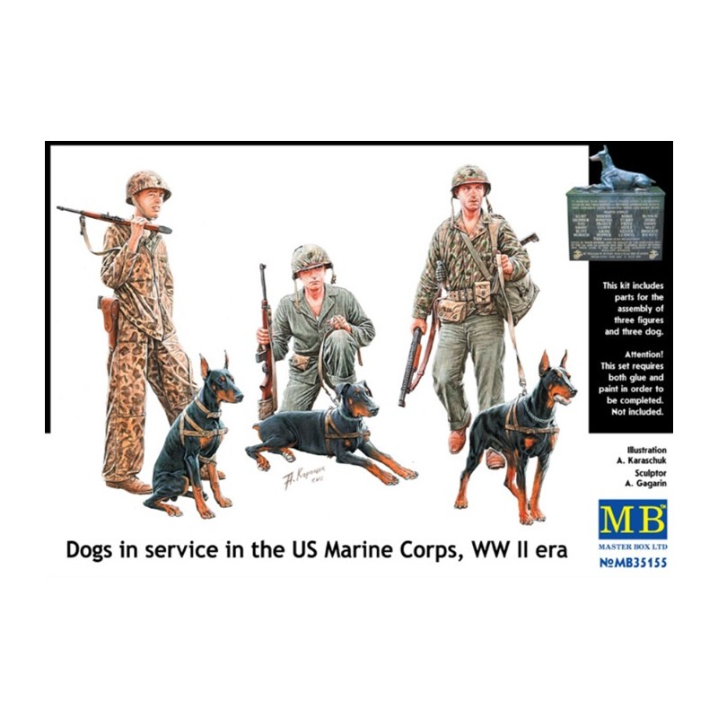 Dogs in Service in US Marine Corps 1/35 - MasterBox
