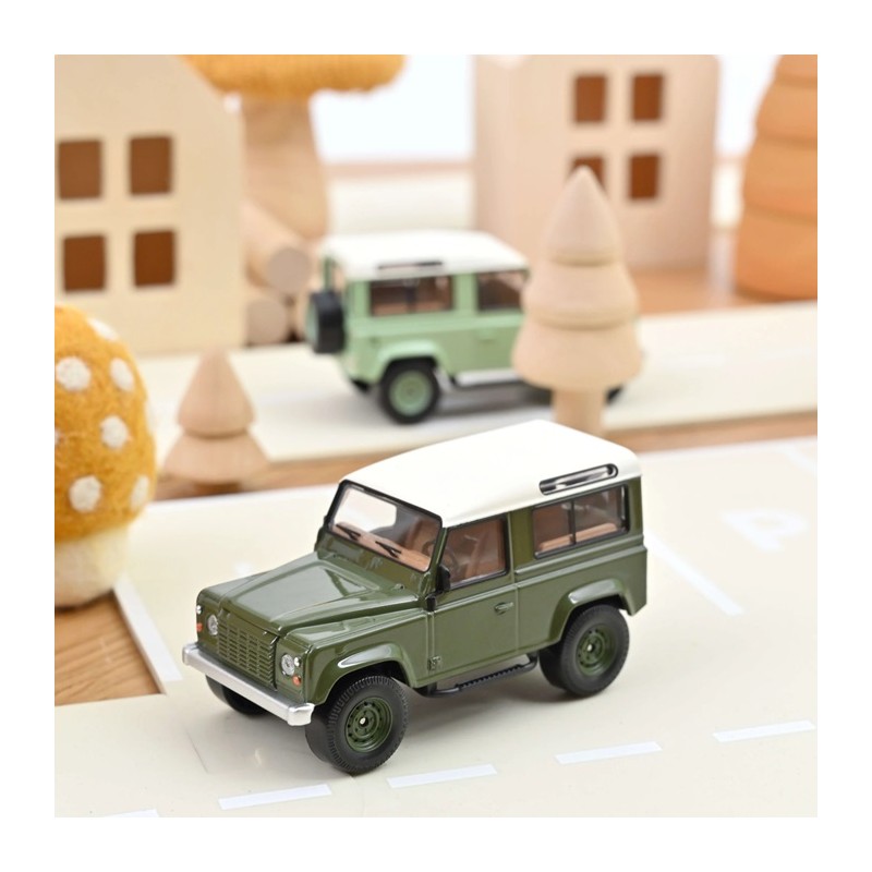 Land Rover Defender 1995 Vert Olive et Blanc Jet-car 1/43 - Norev