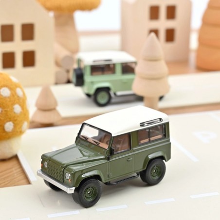Land Rover Defender 1995 Vert Olive et Blanc Jet-car 1/43 - Norev